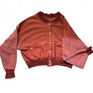 Free People We the Free Hollaback Bomber Jacket Spiced Brandy Womens Size XL EUC